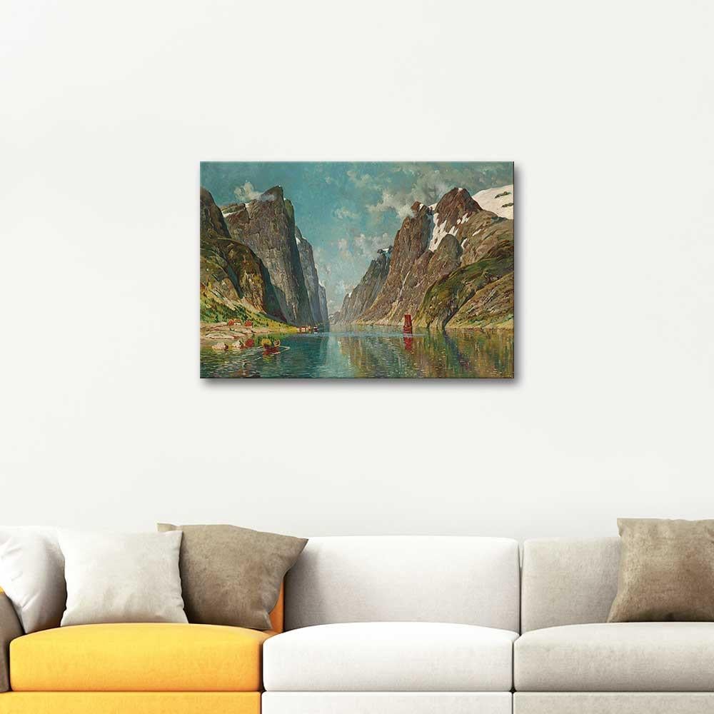 A Norwegian Fjord by Adelsteen Normann as Art Print