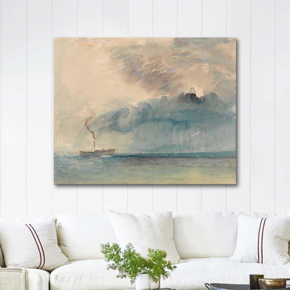 Joseph Mallord William Turner Fırtınada Yandan Çarklı Vapur Kanvas Tablo