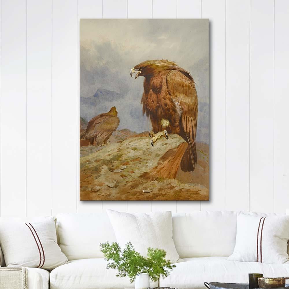 A Pair of Golden Eagles by Archibald Thorburn as Art Print