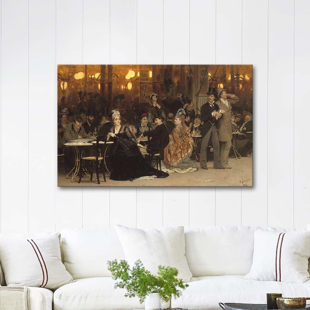Ilya Repin Paris'te Bir Cafe Kanvas Tablo