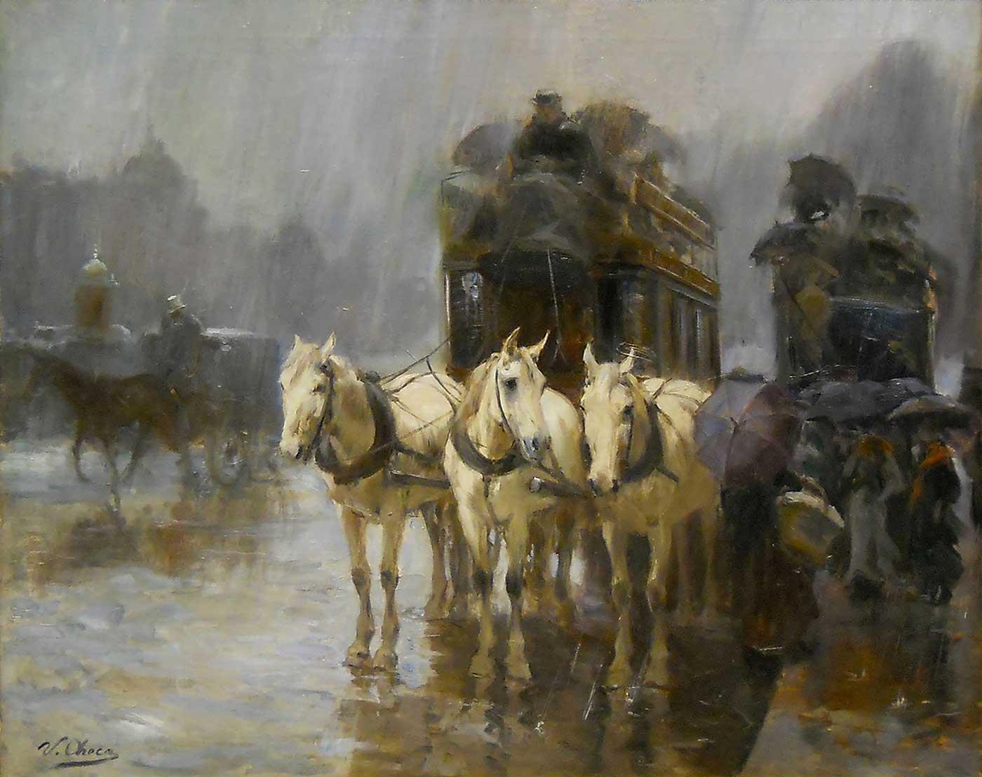 A Rainy Day Paris by Ulpiano Checa y Sanz