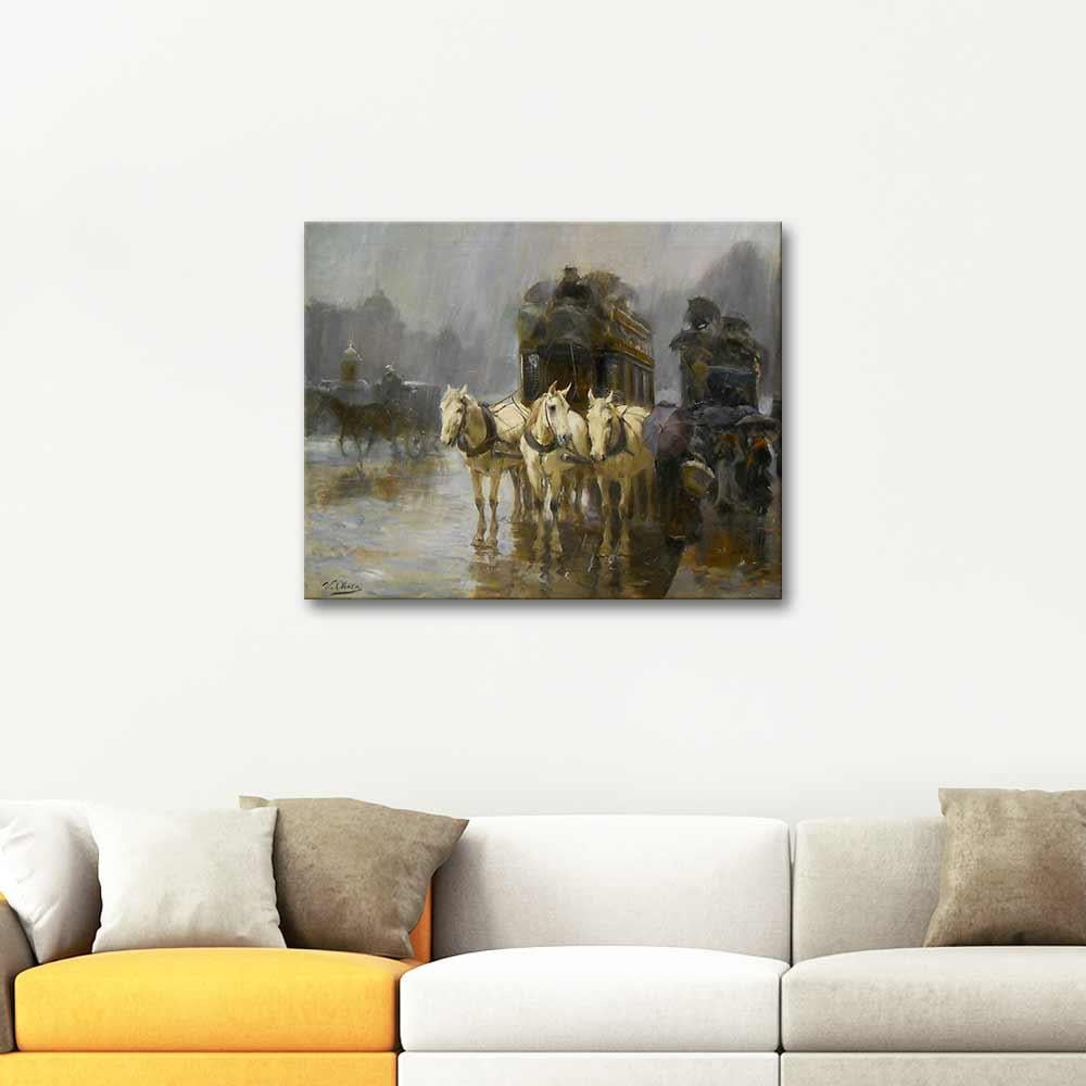 A Rainy Day Paris by Ulpiano Checa y Sanz as Art Print