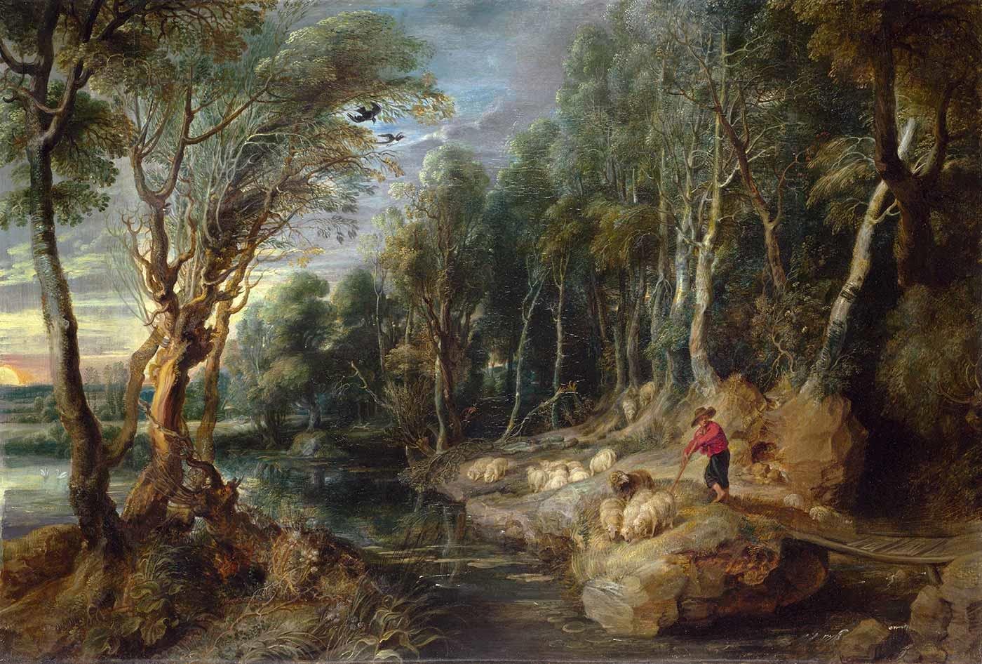 Peter Paul Rubens Ormanda Çoban ve Sürüsü Kanvas Tablo