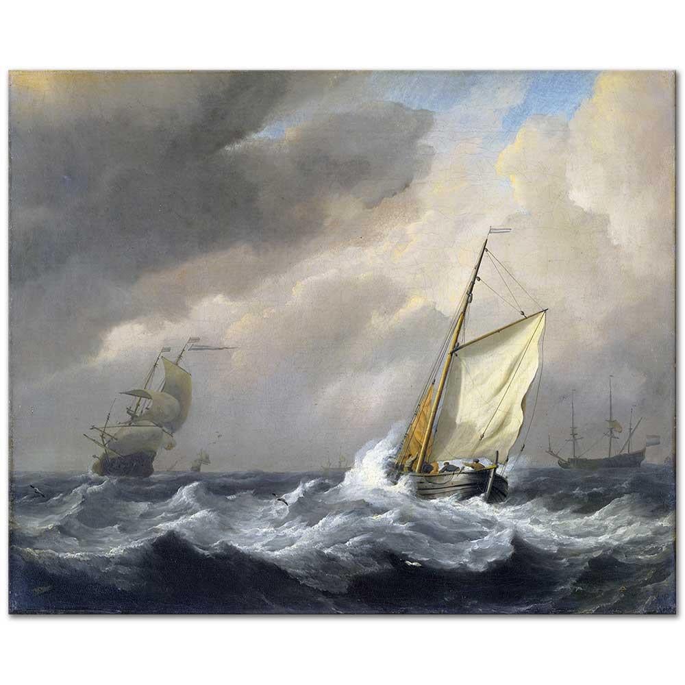 A Small Dutch Vessel by Willem van de Velde as Art Print