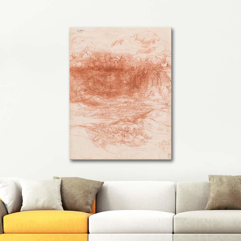 A Storm over a Valley by Leonardo Da Vinci as Art Print
