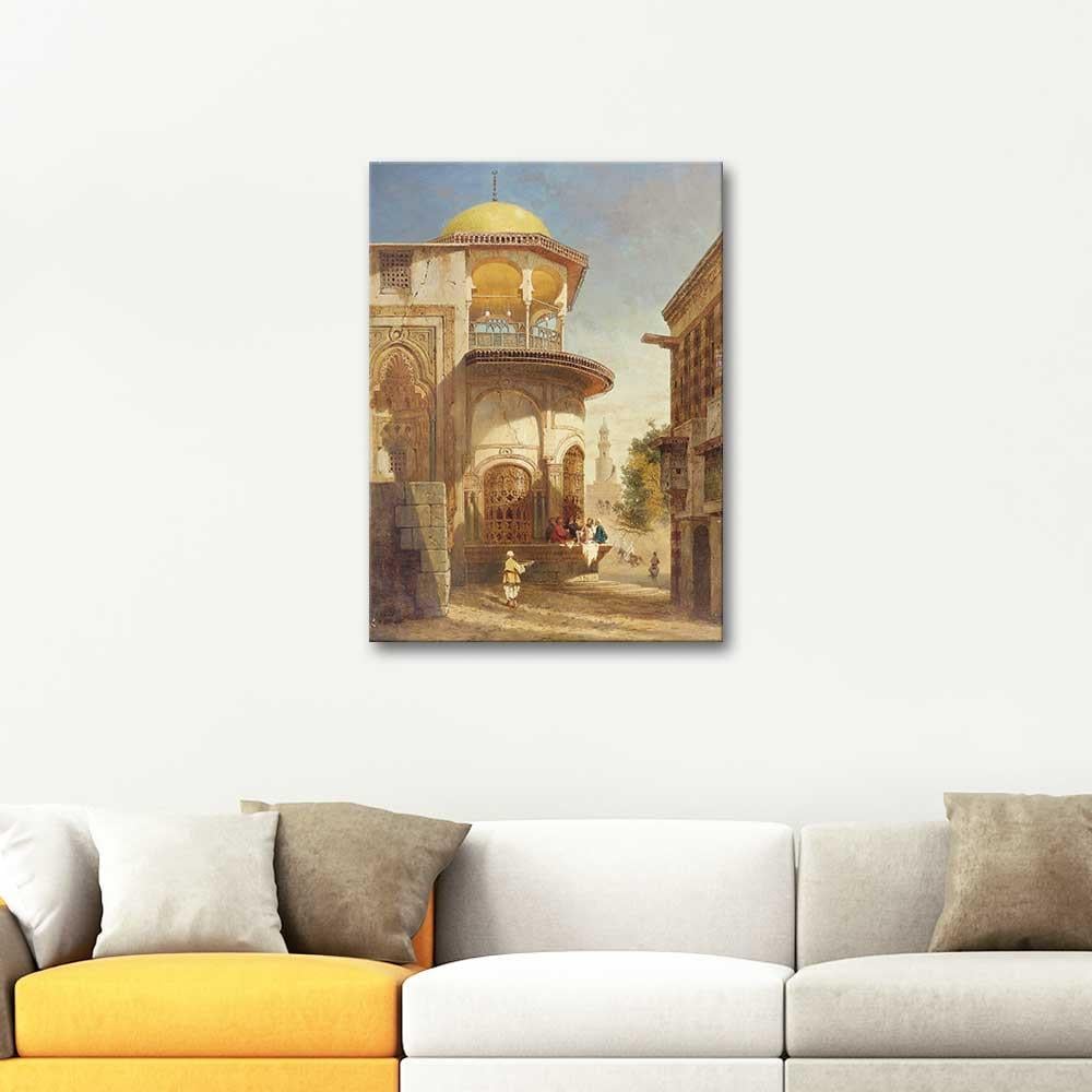 Adrien Dauzats Eski Kahire'den Sokak Manzarası Kanvas Tablo