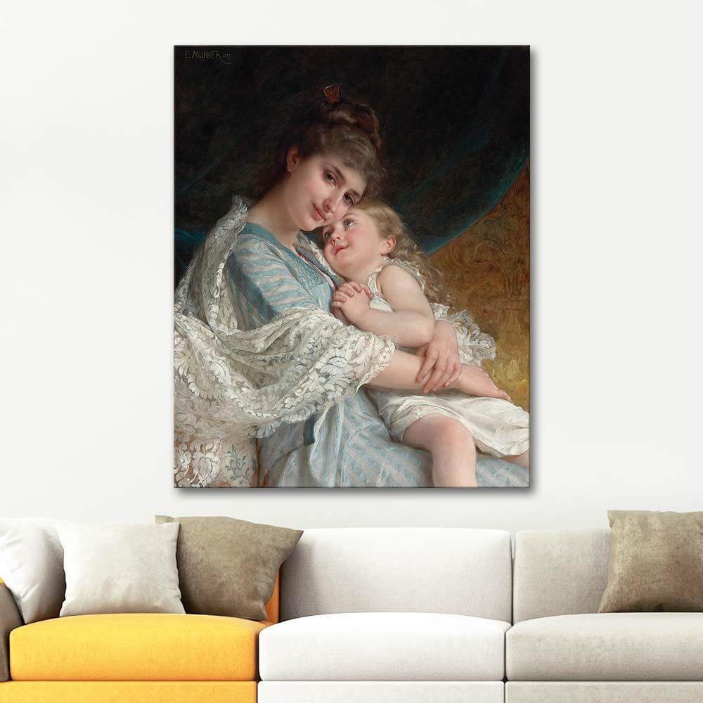 A Tender Embrace by Emile Munier as Art Print