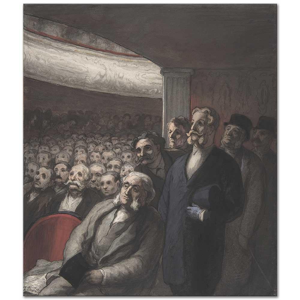 Honore Daumier Tiyatro Seyircisi Kanvas Tablo