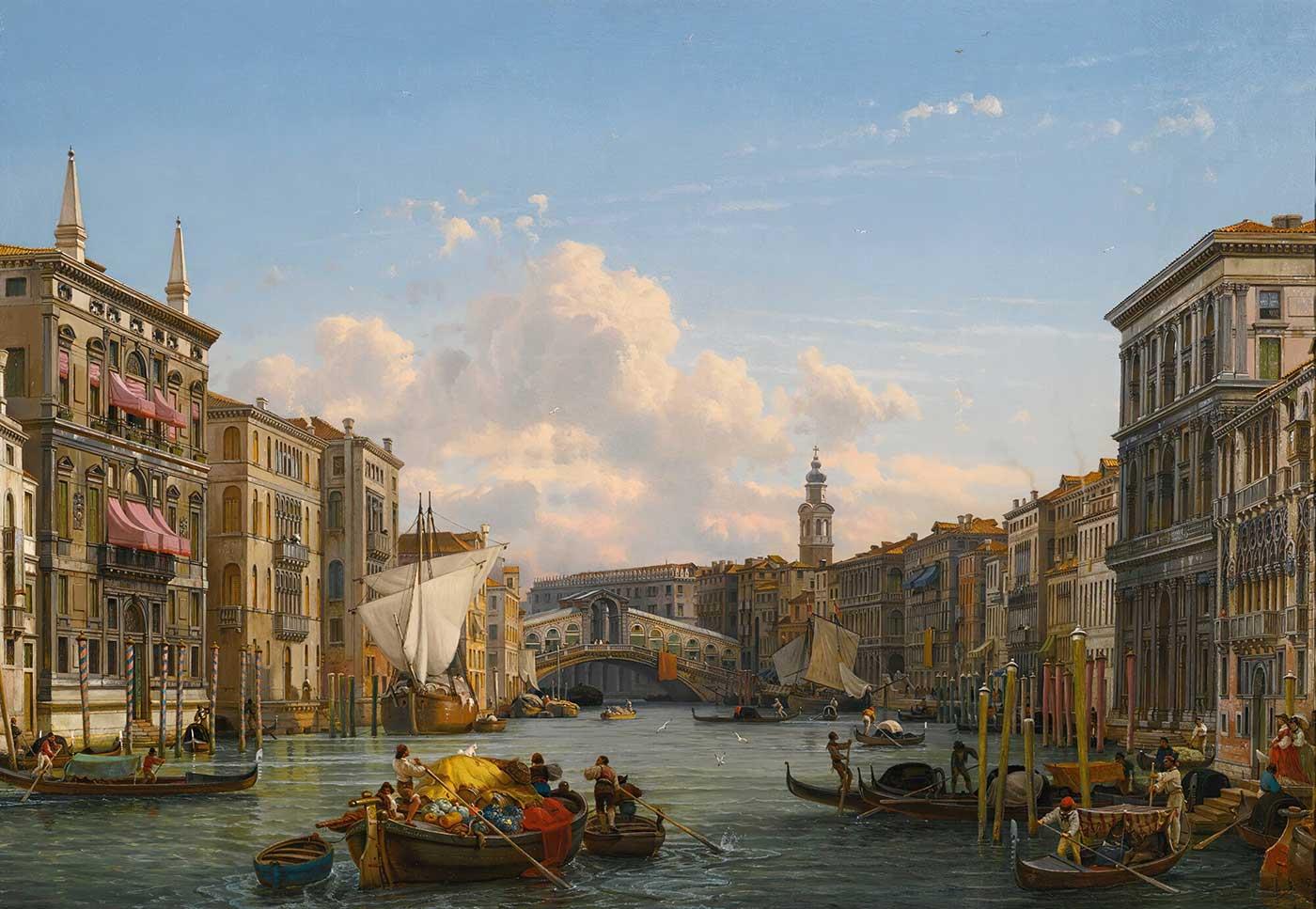 A View Of The Grand Canal Venice by Friedrich Paul Nerly as Art Print