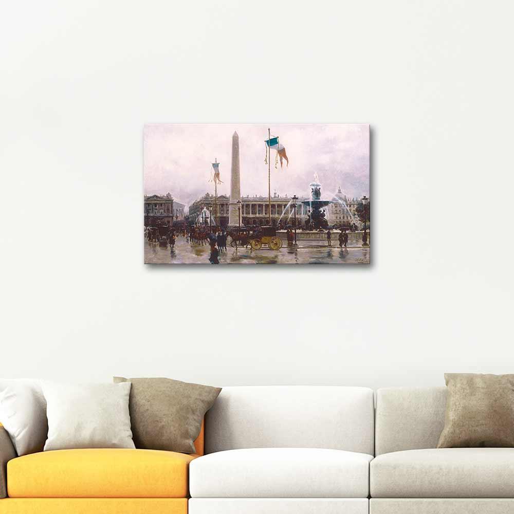 A View of the Place de la Concorde by Ulpiano Checa y Sanz as Art Print