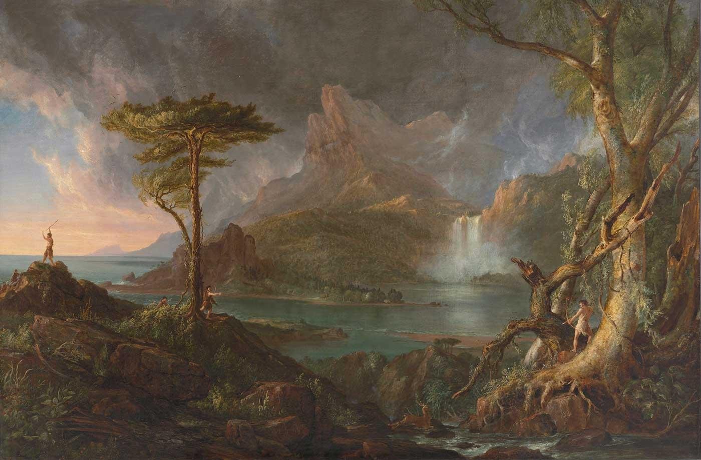 Thomas Cole Vahşi Yaşamdan Bir Sahne Kanvas Tablo