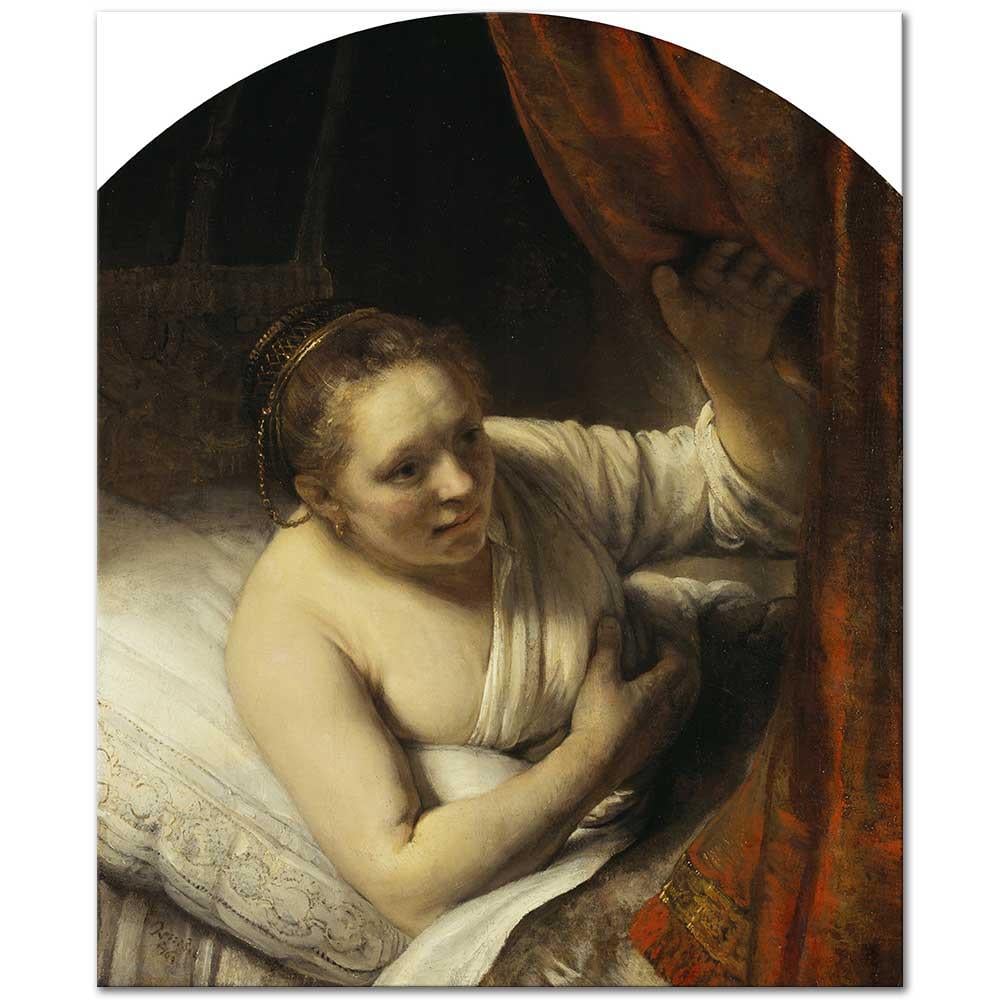 Rembrandt van Rijn Yataktaki Kadın Kanvas Tablo