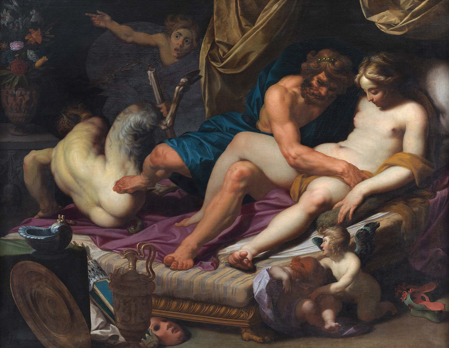 Abraham Janssens Hercules Kicking Faunus Out Of Omfale's Bed Art Print