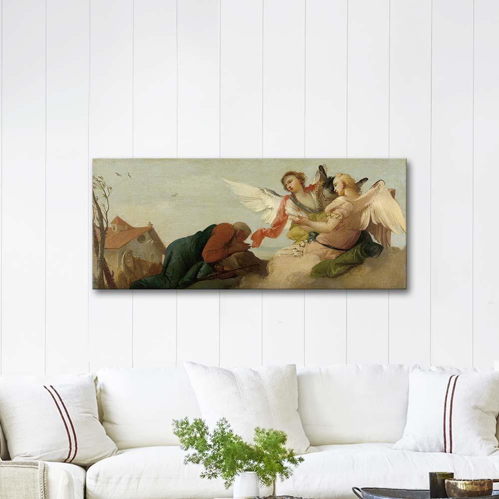 Francesco Zugno İbrahim ve Üç Melek Kanvas Tablo