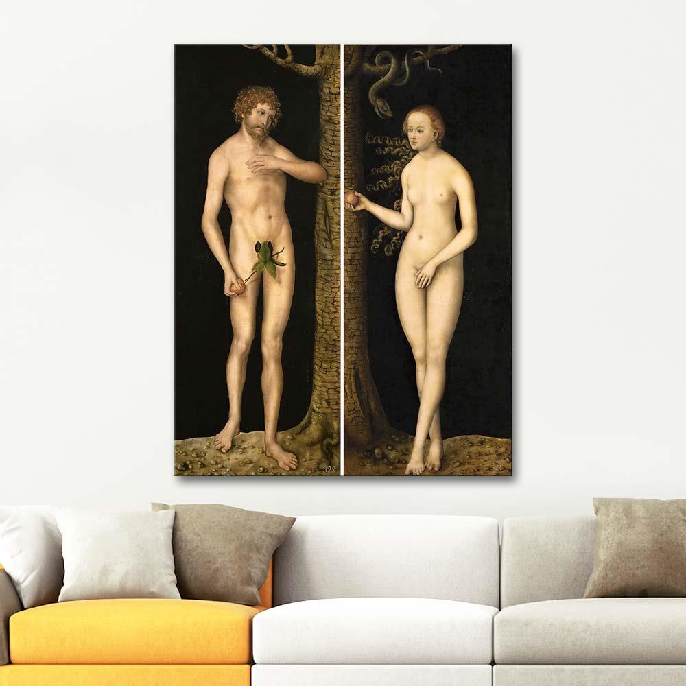Adam and Eve by Lucas Cranach as Art Print