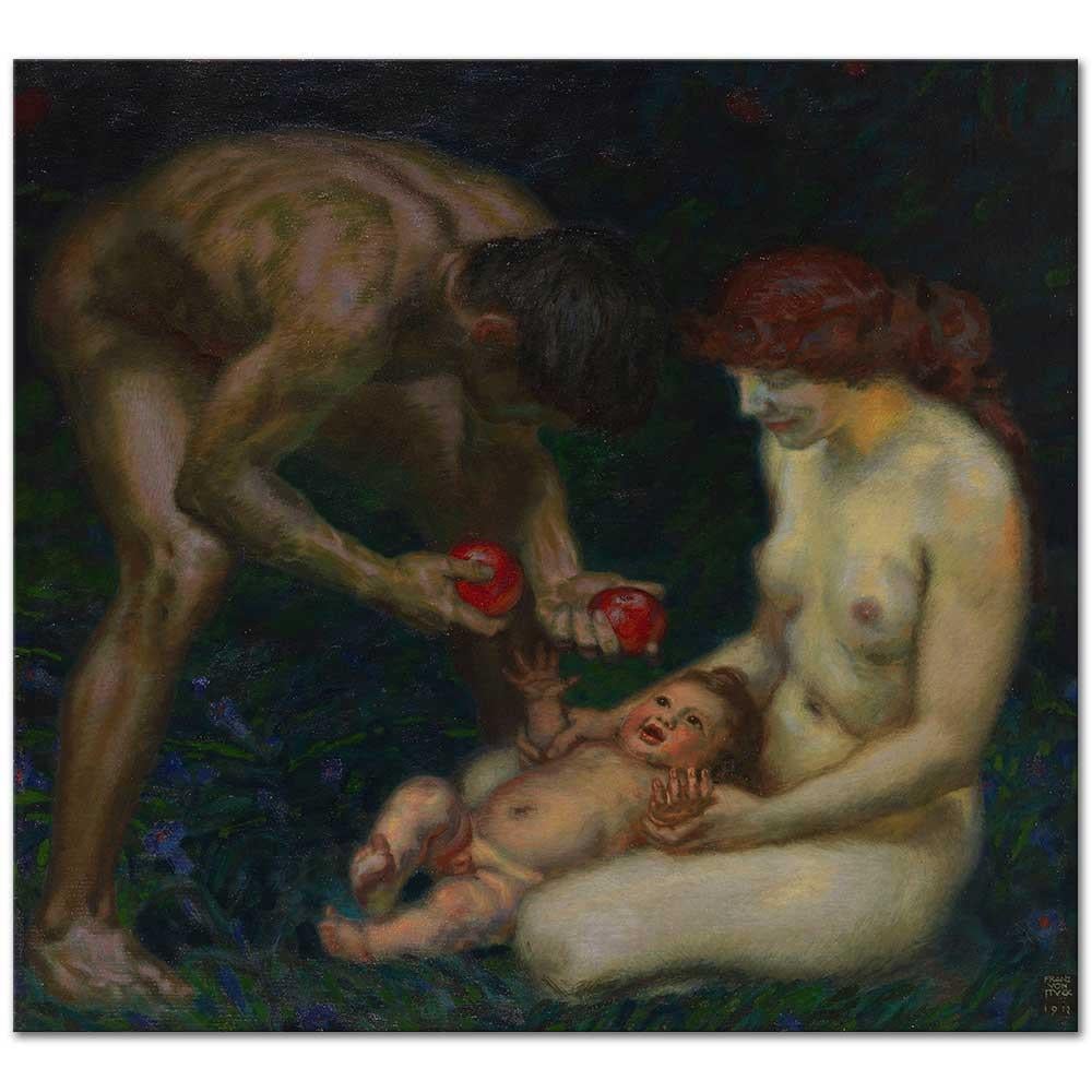 Franz von Stuck Adem ve Havva (Aile) Kanvas Tablo