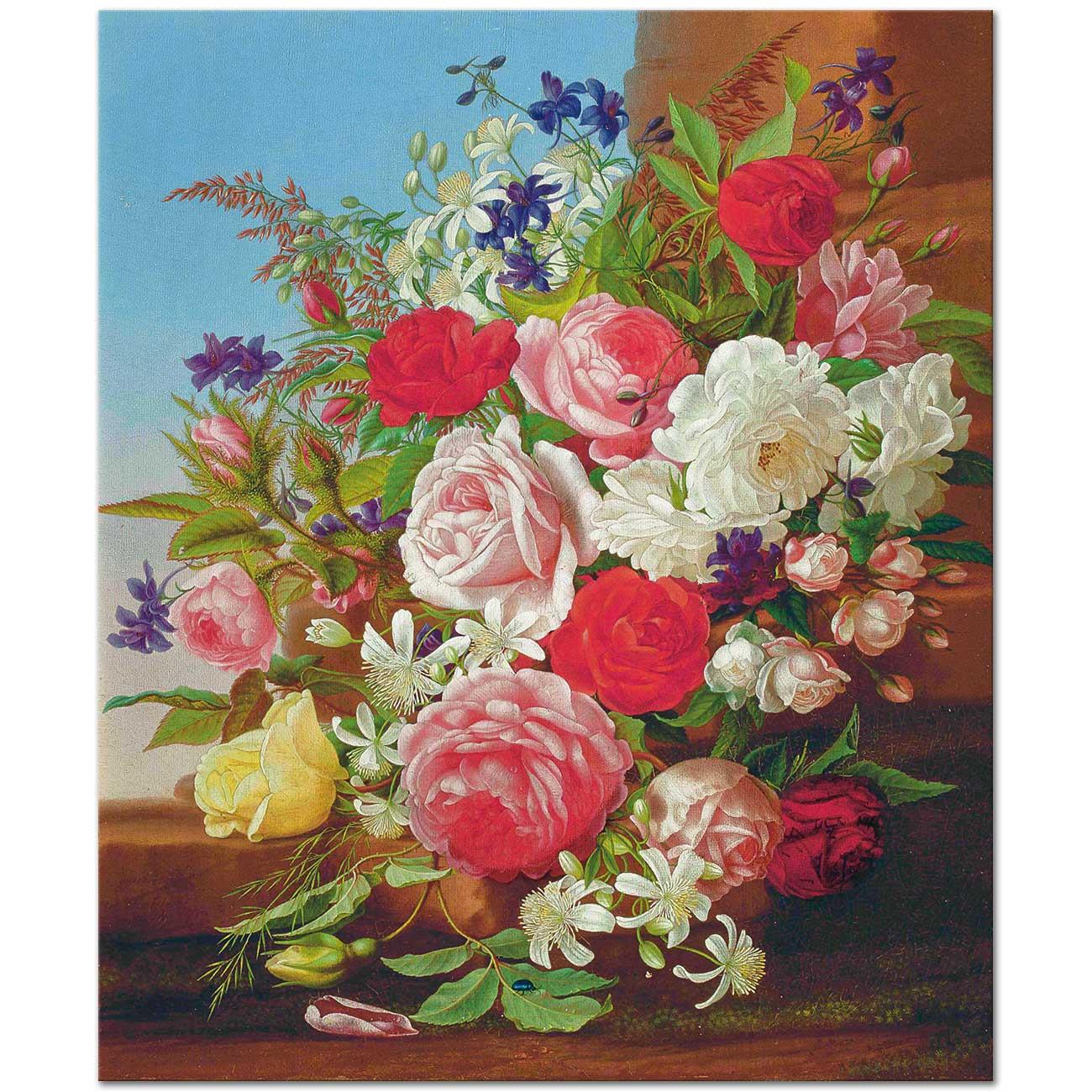 Still Life with Flowers Bouquet by Adelheid Dietrich