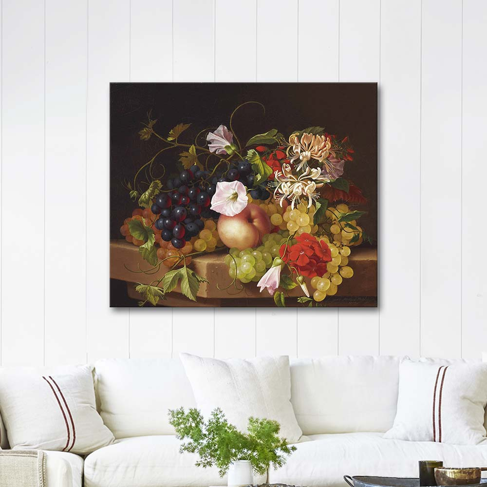 Adelheid Dietrich Still Life with Flowers and Fruits Art Print