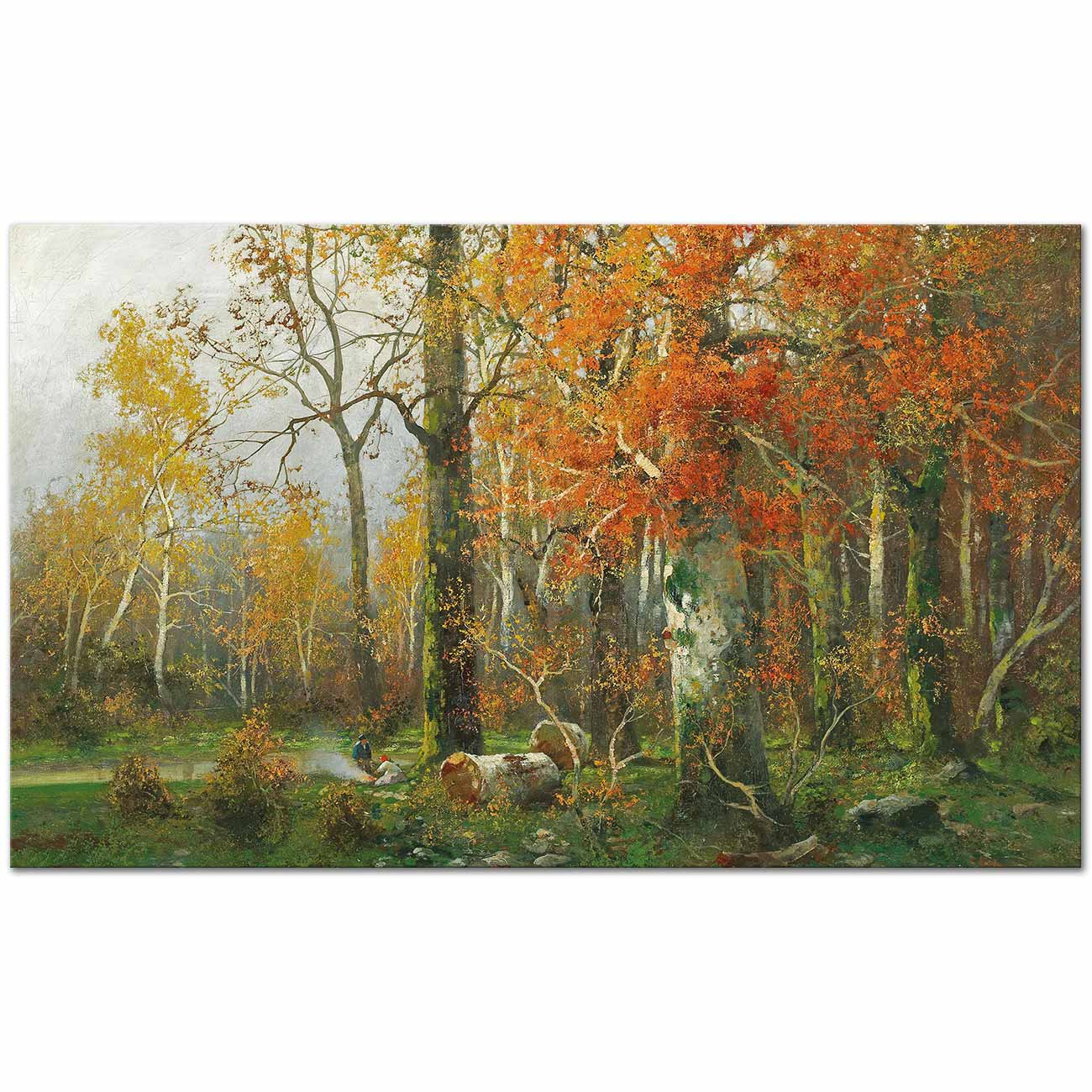 Adolf Kaufmann In an Autumn Woodland Art Print