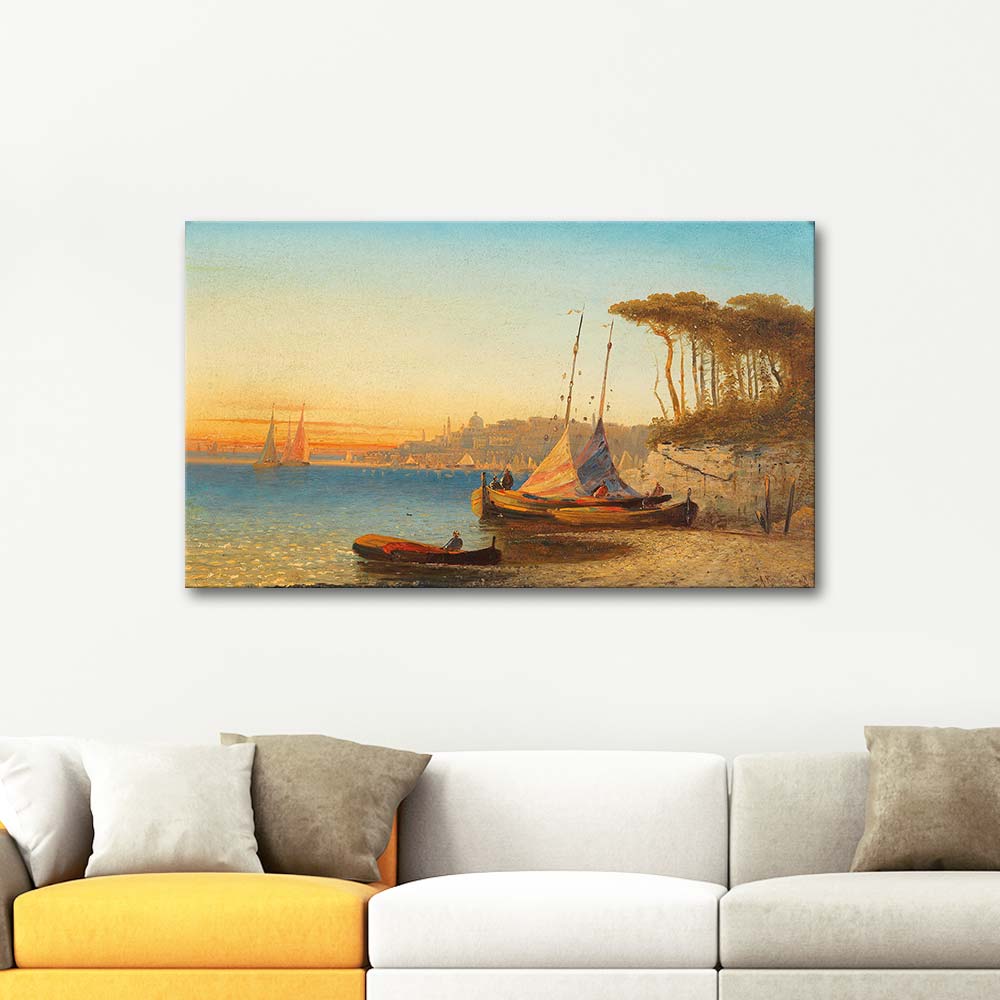 Adolf Kaufmann Motif On Golf Of Ischia Near Naples Art Print