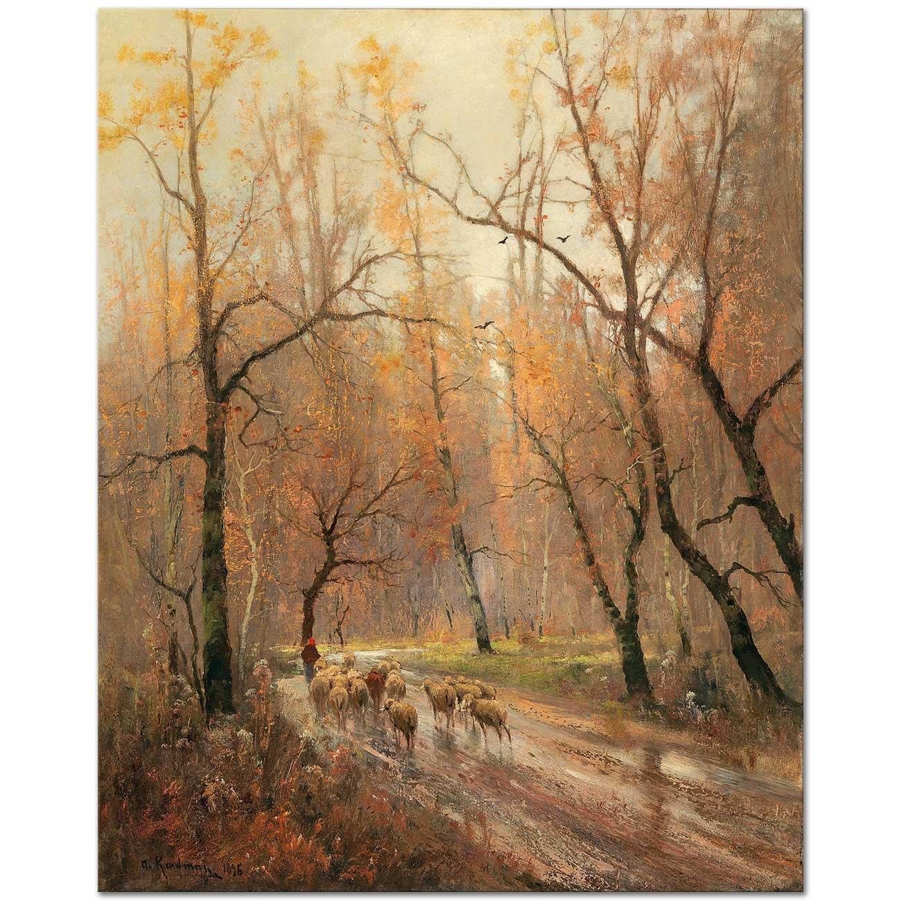Shepherdess Returning Home by Adolf Kaufmann