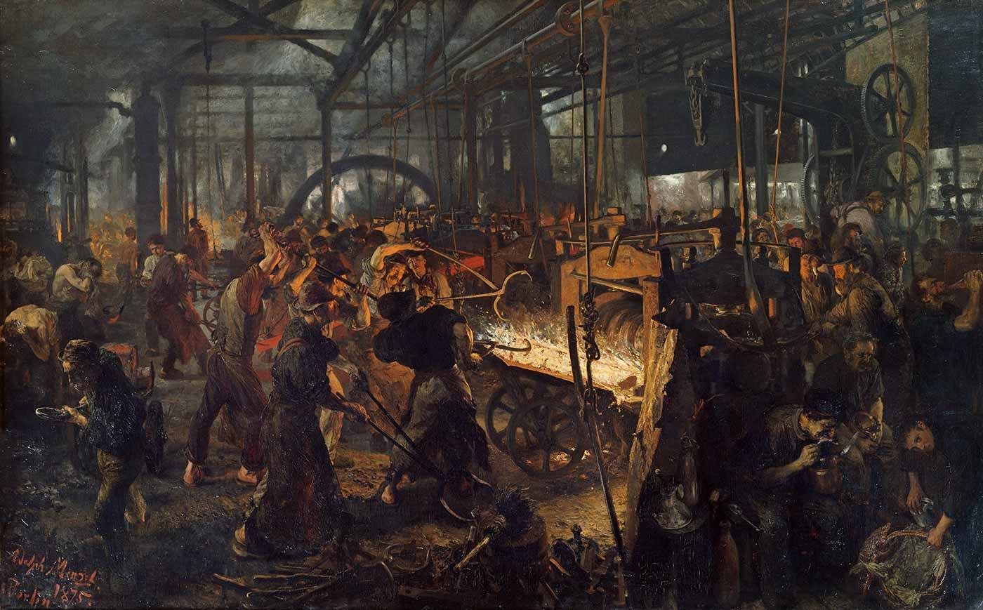 The Iron Rolling Mill by Adolph von Menzel
