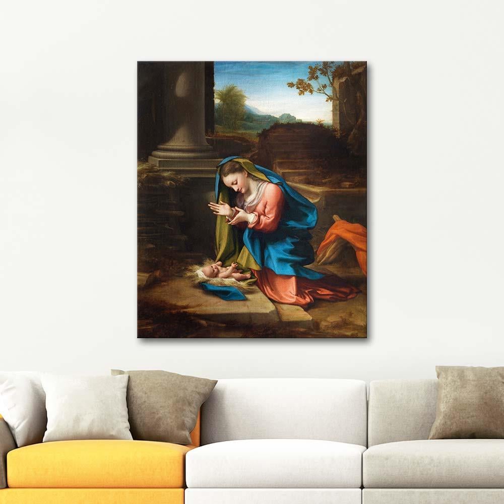 Adoration of the Child by Antonio Allegri da Correggio as Art Print