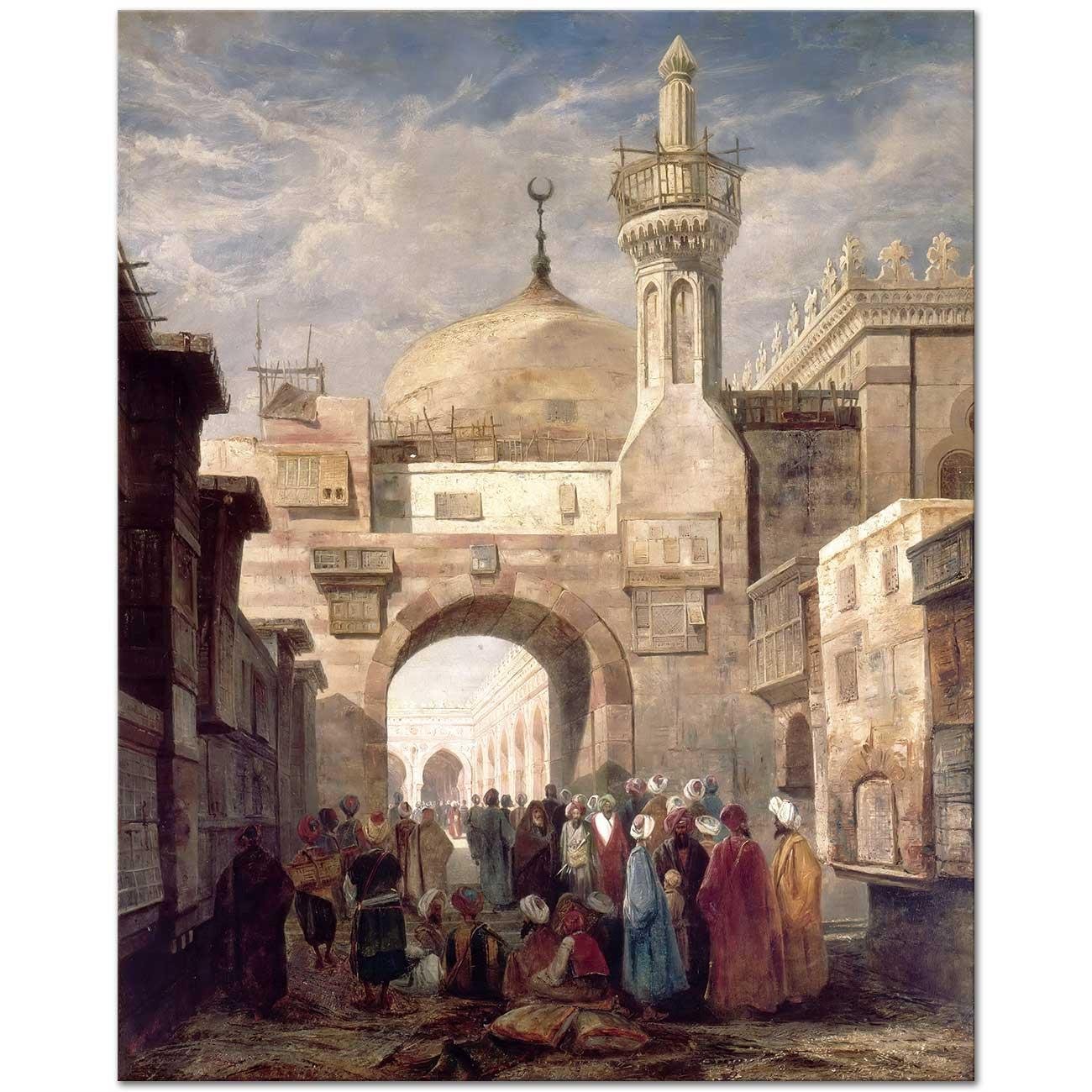 Adrien Dauzats El Ezher Camii Kahire Kanvas Tablo