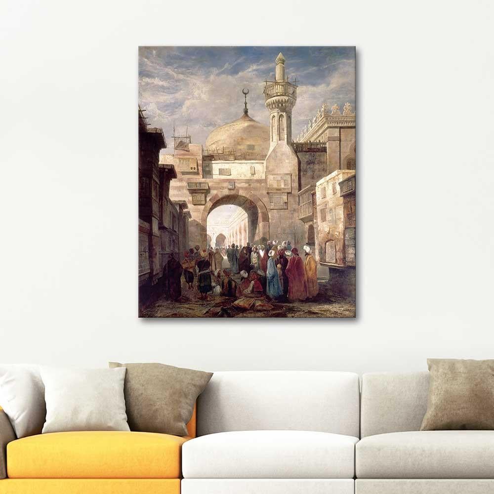Adrien Dauzats El Ezher Camii Kahire Kanvas Tablo
