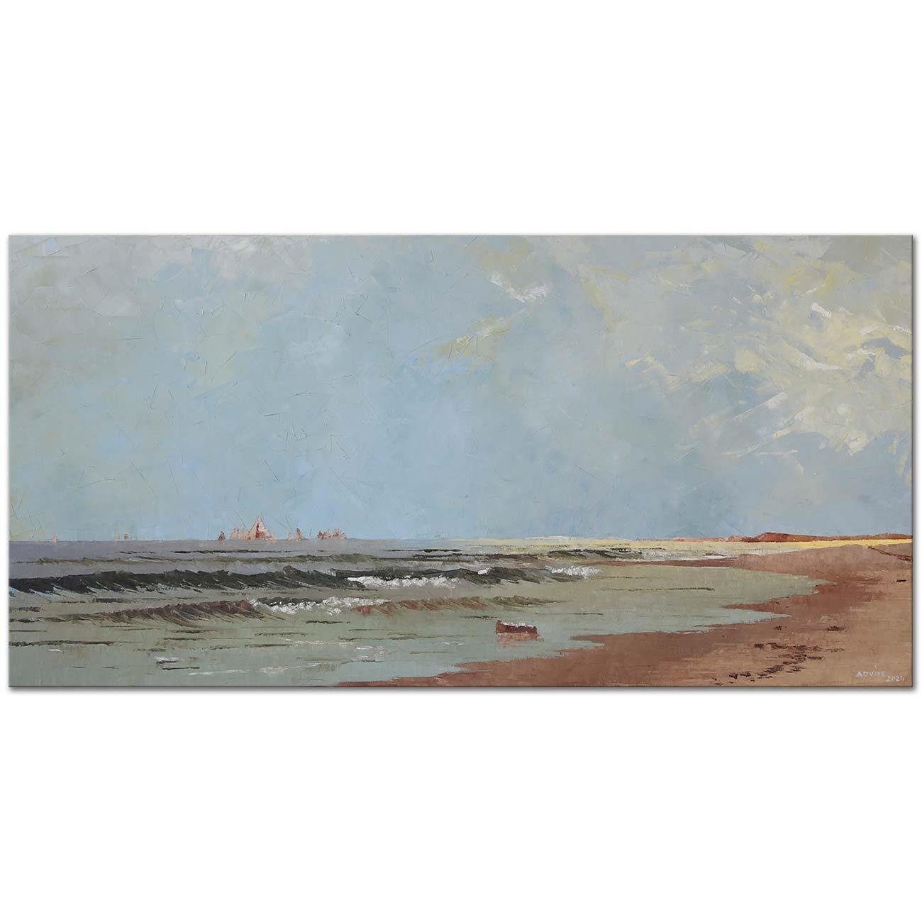 Adviye Özküçük Sahil Manzarası Yağlı Boya Tablo