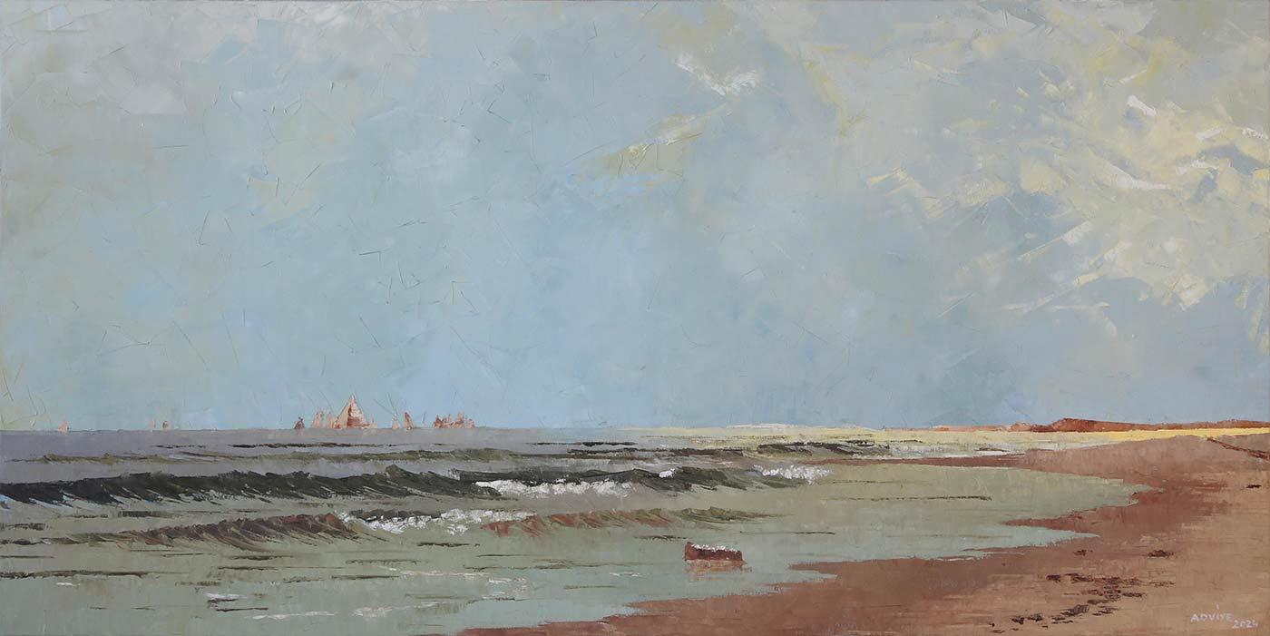 Adviye Özküçük Sahil Manzarası Yağlı Boya Tablo