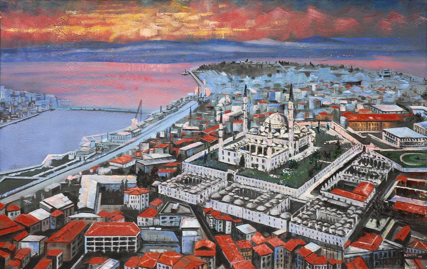 Adviye Özküçük Süleymaniye Mosque and Istanbul Art Print