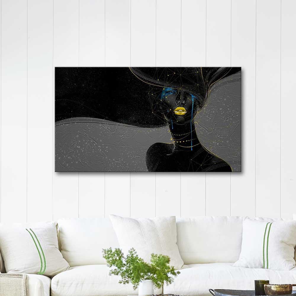 African Woman with Yellow Lipstick as Art Print