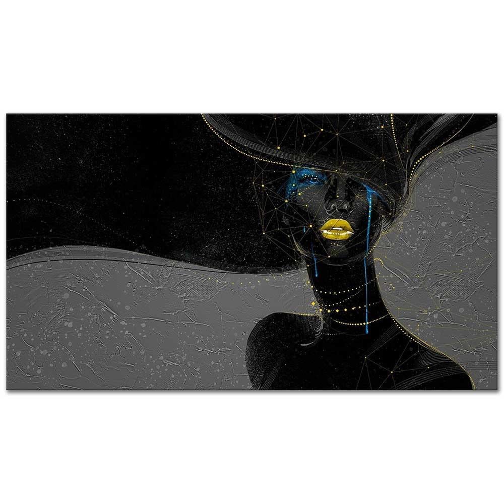 African Woman with Yellow Lipstick as Art Print