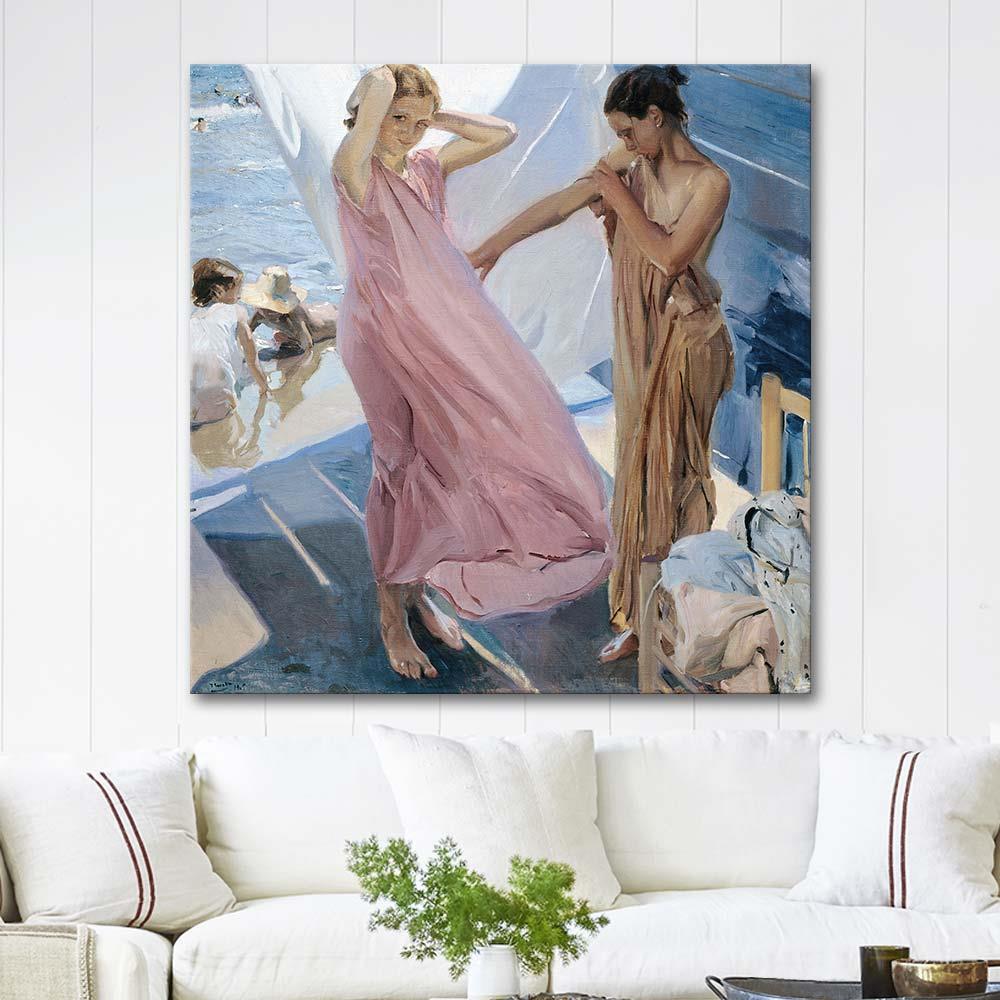 Joaquin Sorolla Denize Girdikten Sonra, Valencia Kanvas Tablo