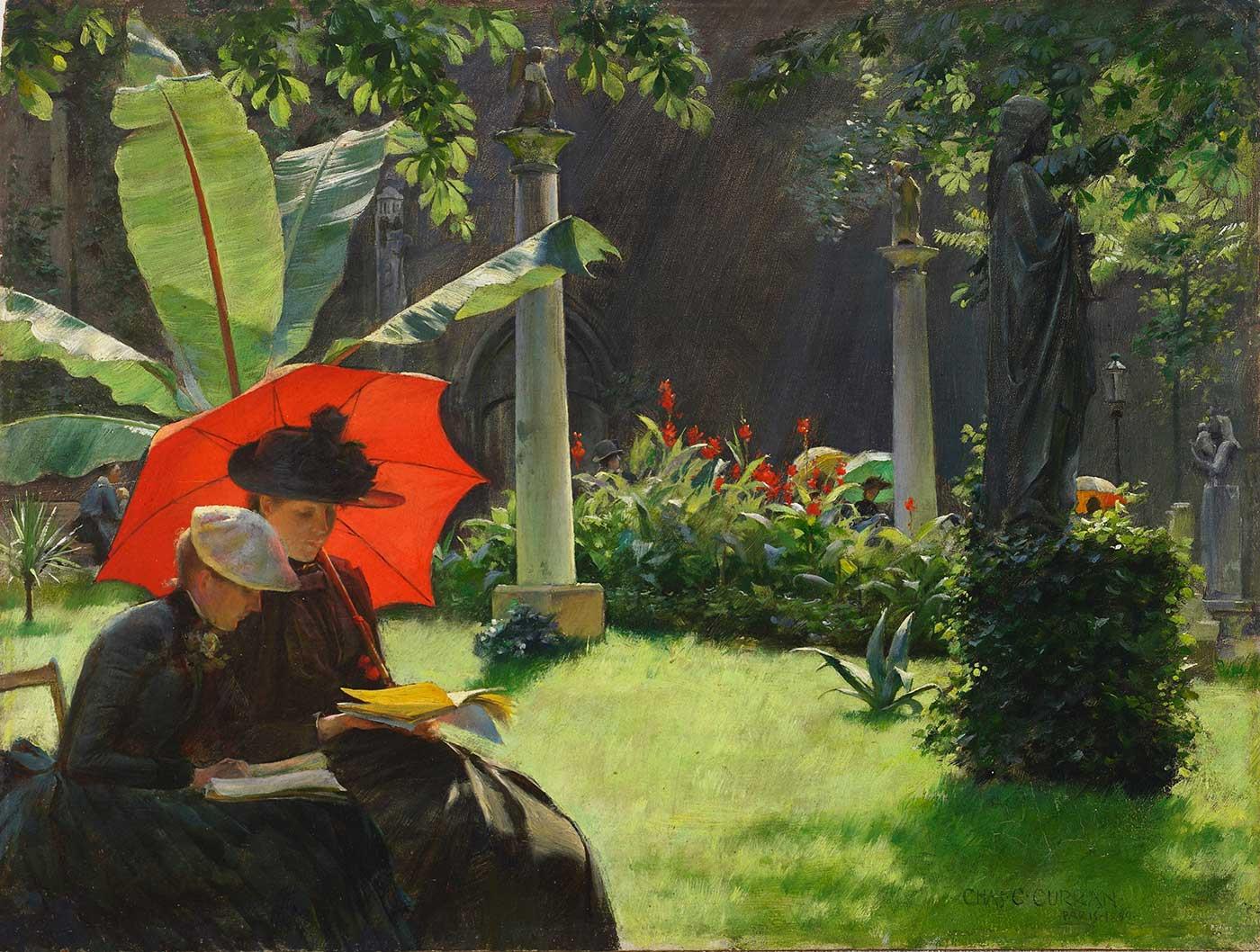 Charles Courtney Curran Cluny Parkında Akşam Kanvas Tablo