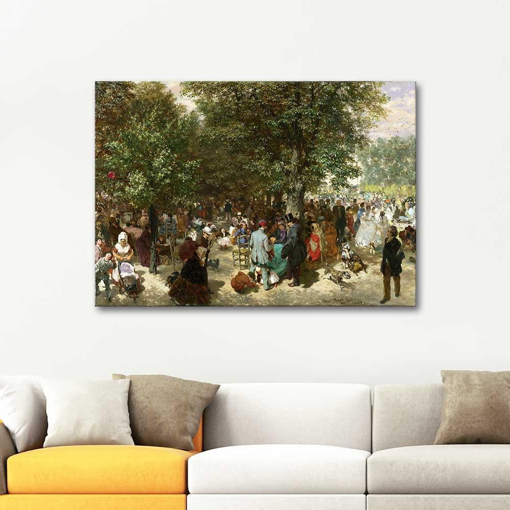 Adolph von Menzel Tuileries Parkında Öğle Sonrası Kanvas Tablo