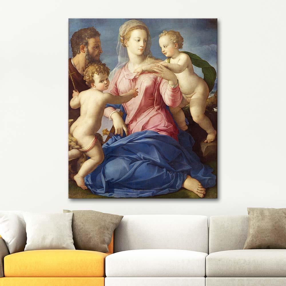 Agnolo Bronzino Kutsal Aile Kanvas Tablo