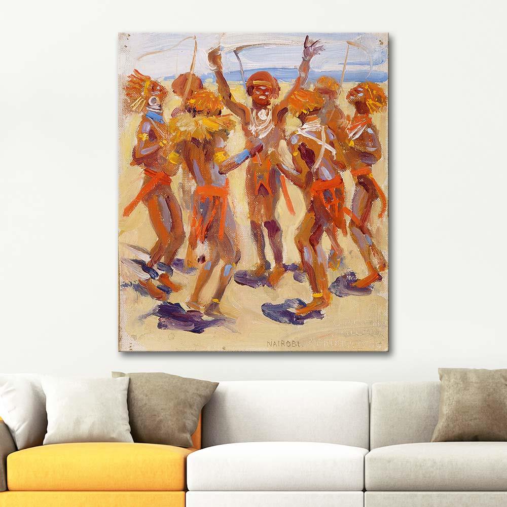 Akseli Gallen Kallela Dancing Kikuyu Warriors Art Print