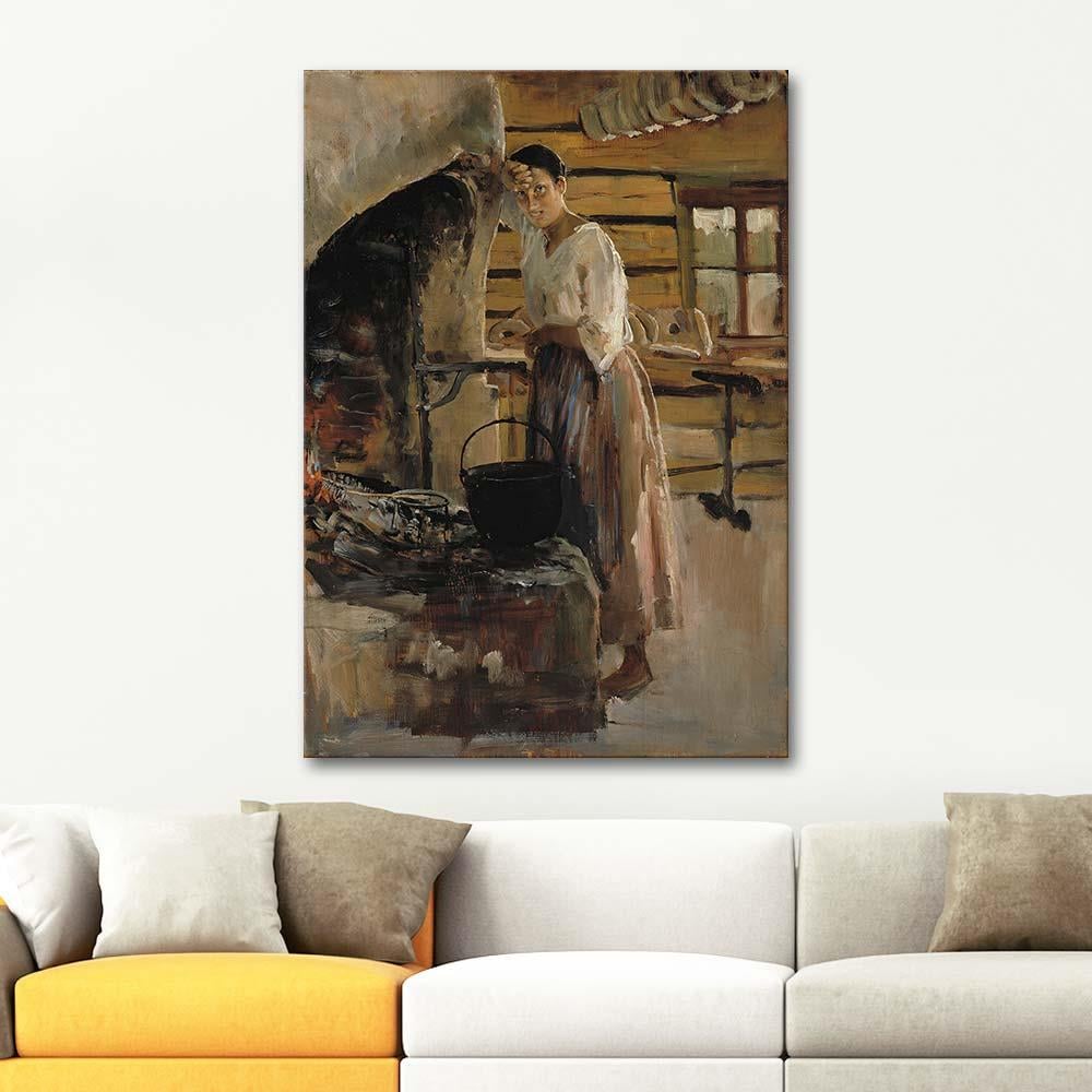 Akseli Gallen Kallela Woman Cooking Whitefish Art Print