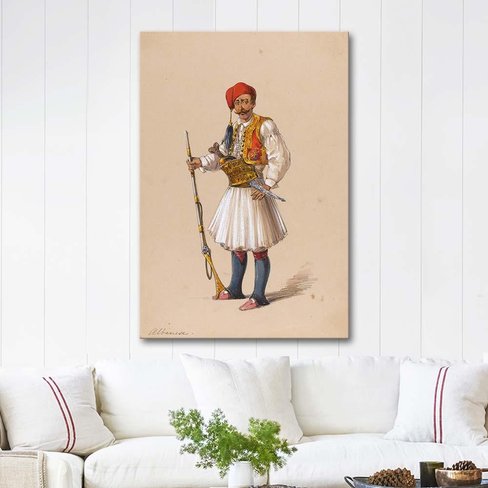 Albanian Soldier (Arnaut) by Amadeo Preziosi as Art Print