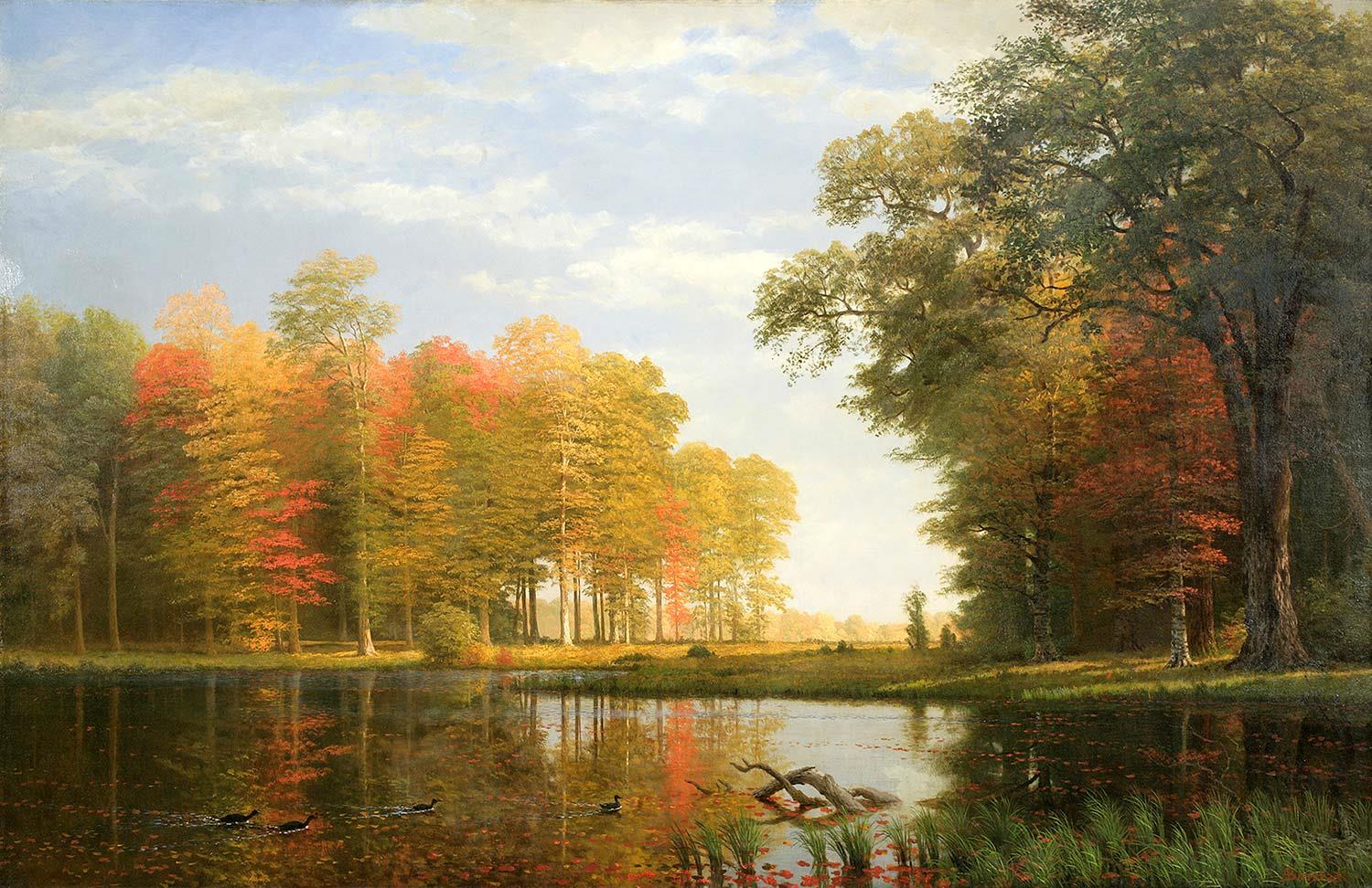 Albert Bierstadt Sonbahar Ağaçları Kanvas Tablo