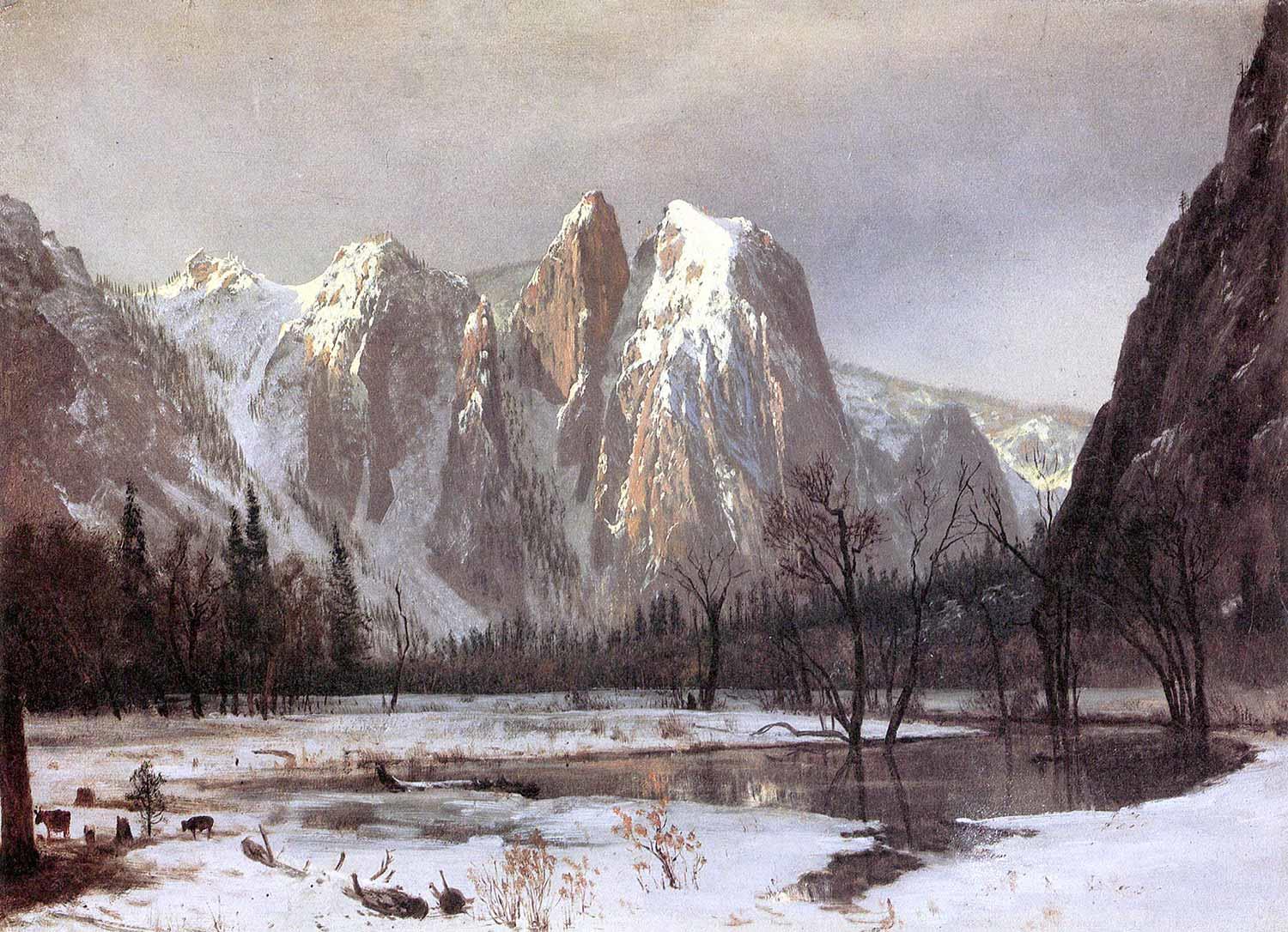 Albert Bierstadt Katedral Tepesi Kanvas Tablo