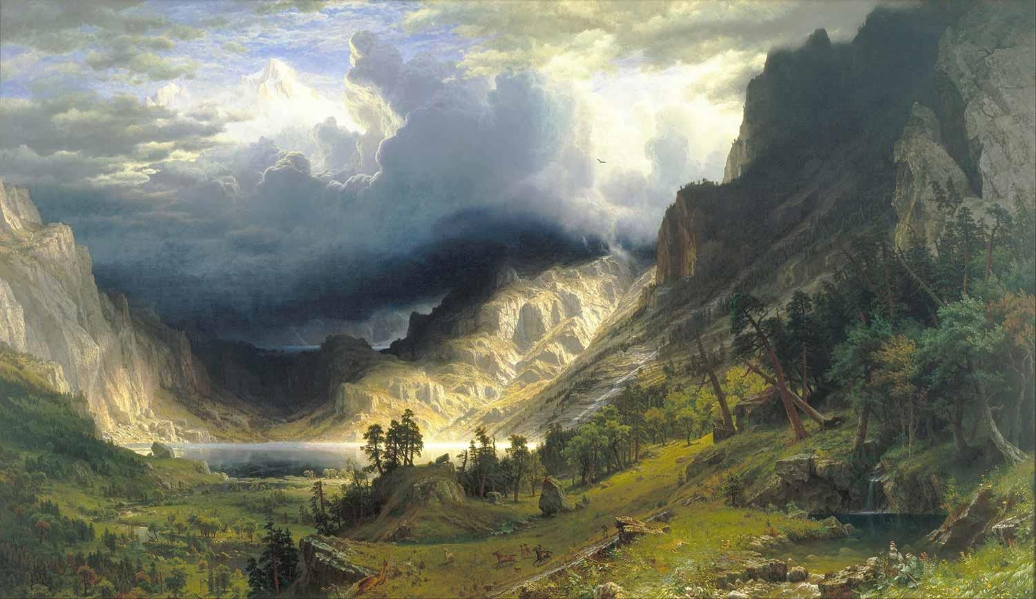 Albert Bierstadt Rocky Dağlarında Fırtına Kanvas Tablo