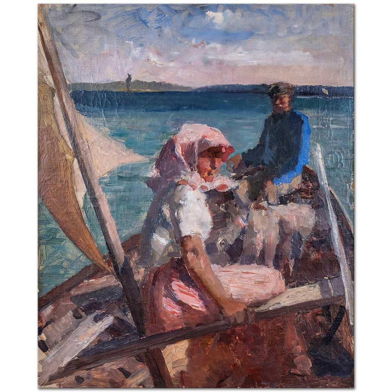 Albert Edelfelt At Sea Study Art Print