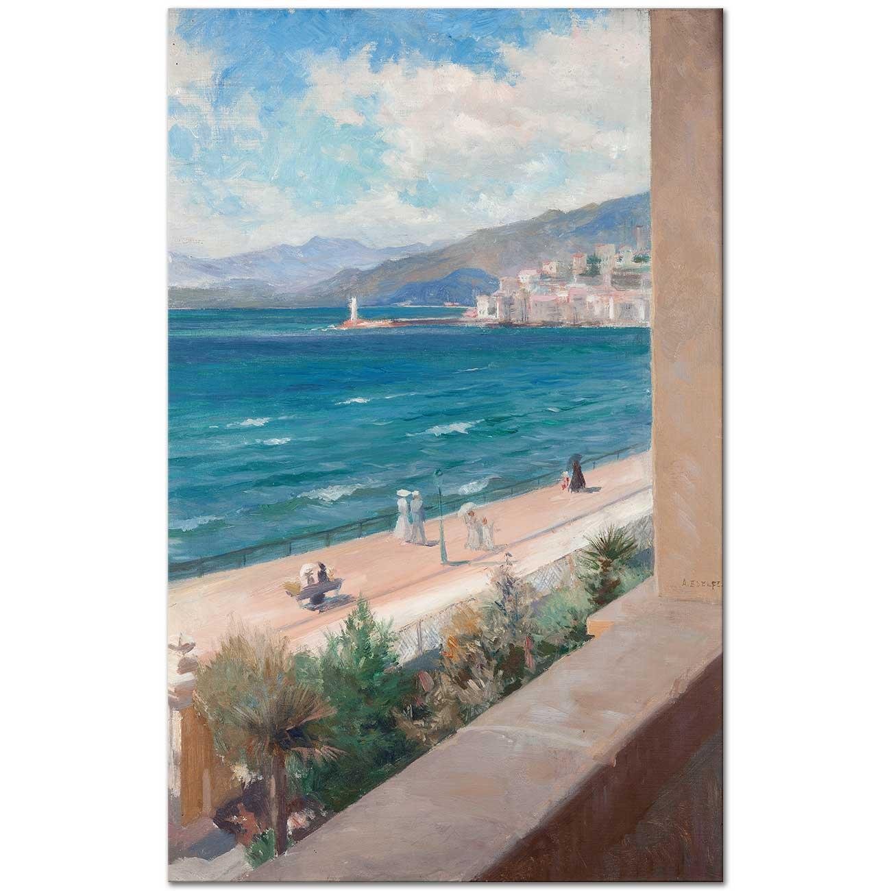Albert Edelfelt Penceremden Cannes Sahili Kanvas Tablo