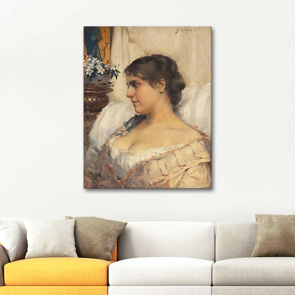 Albert Edelfelt Genç Kadın Sabahlığı ile Kanvas Tablo