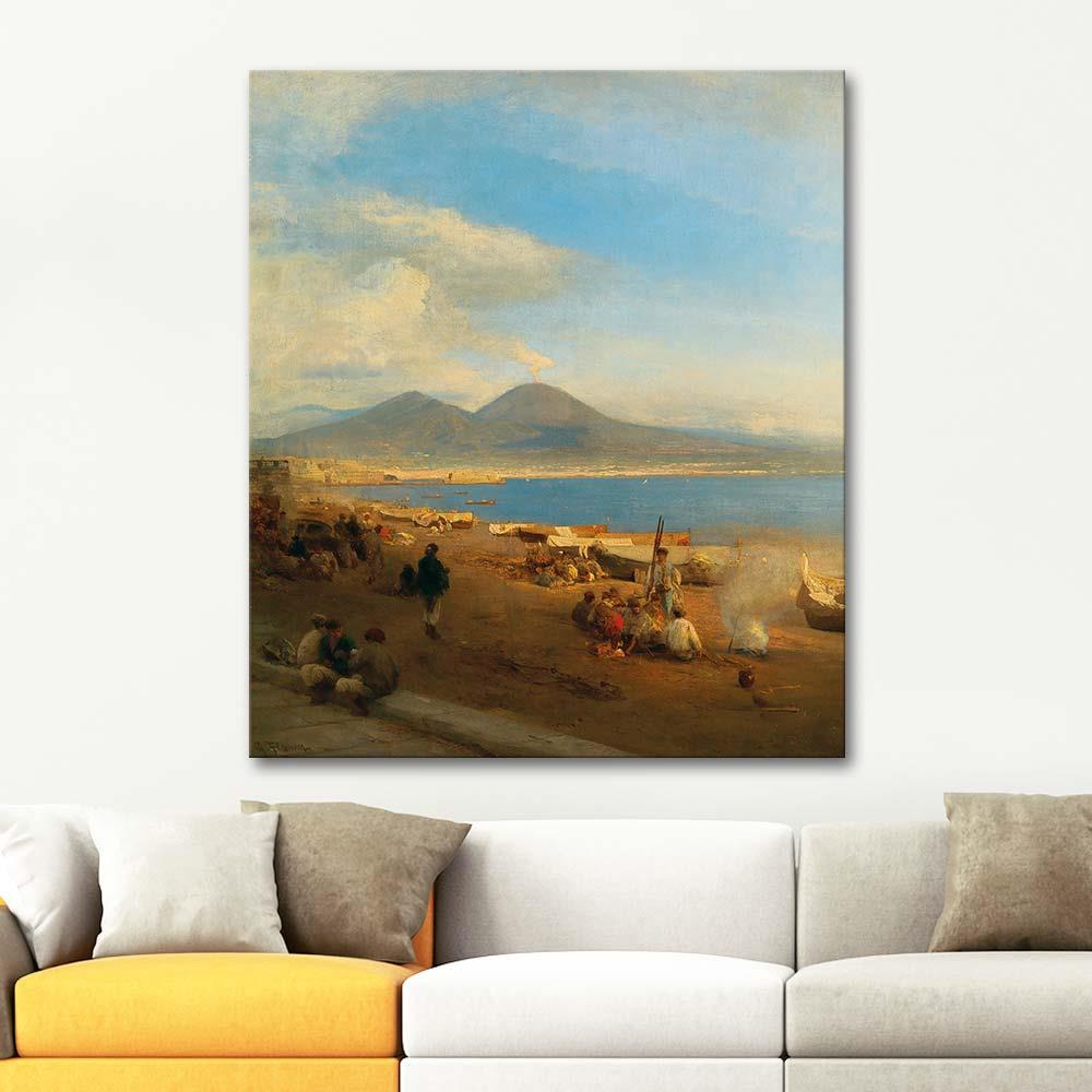 Albert Flamm A View Of The Gulf Of Naples From Posilippo Art Print