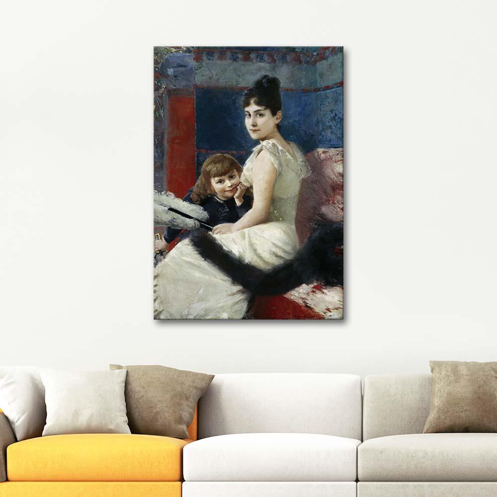 Albert von Keller Irene von Keller With Son Balthasar Art Print