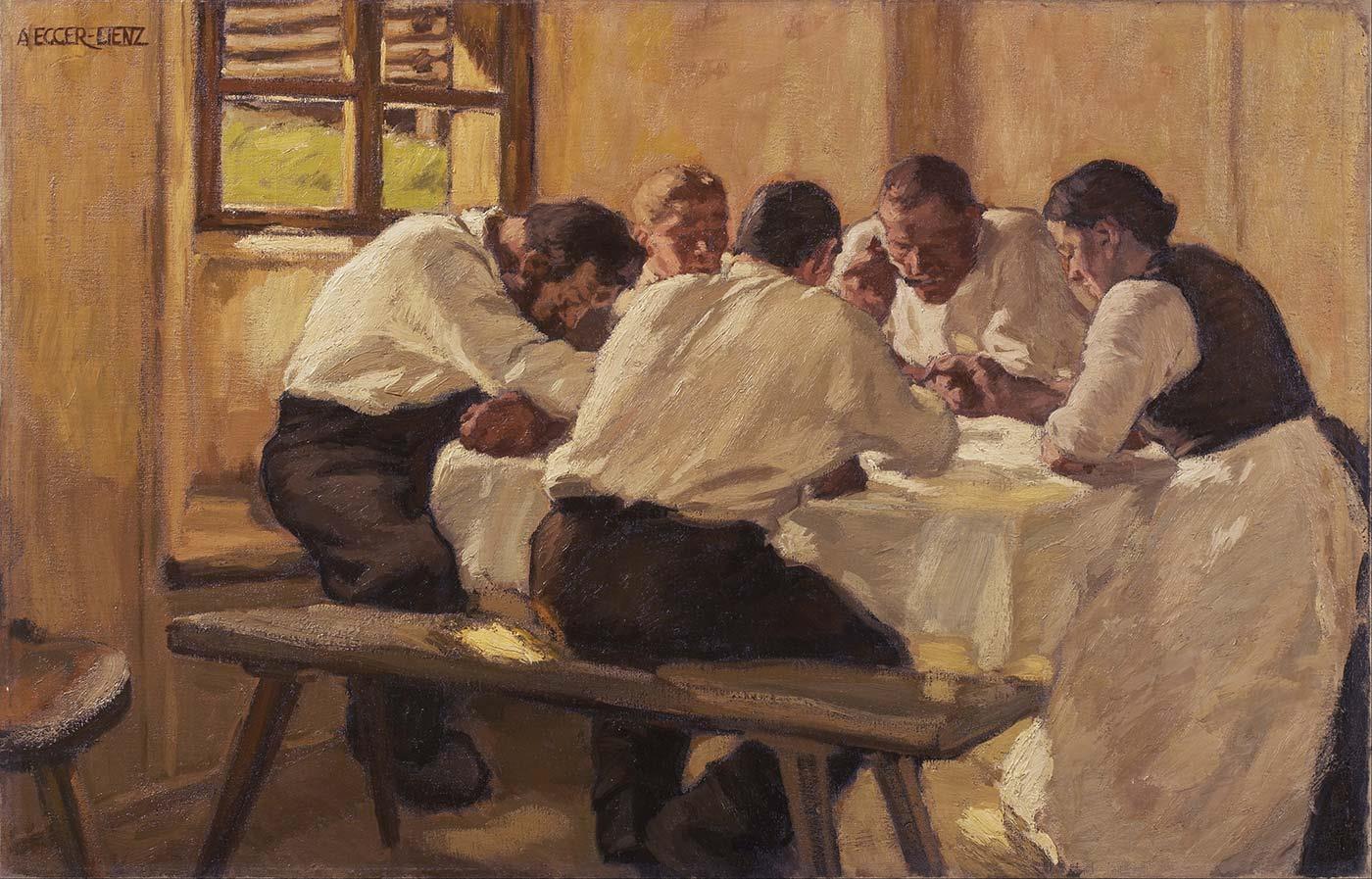 Albin Egger Lienz Öğlen Yemeği Kanvas Tablo